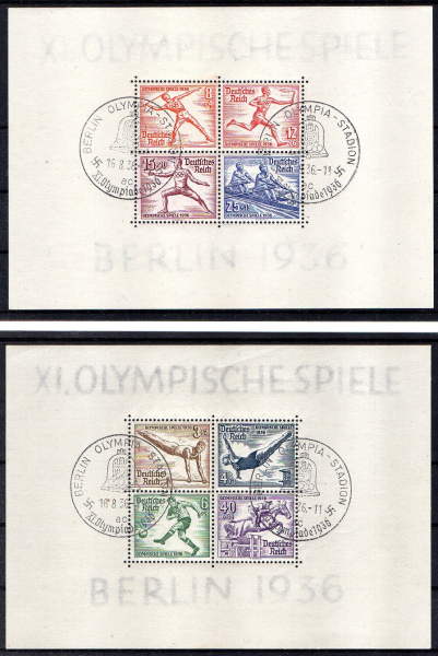 Michel Nr. 624-627 + 628-631 (Block 5 + 6) gestempelt.